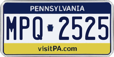 PA license plate MPQ2525