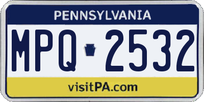 PA license plate MPQ2532