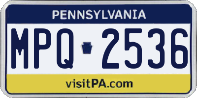 PA license plate MPQ2536