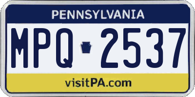 PA license plate MPQ2537