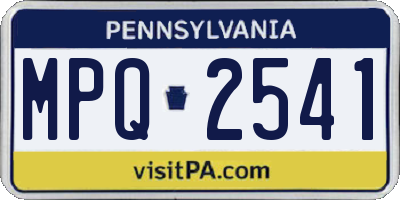 PA license plate MPQ2541
