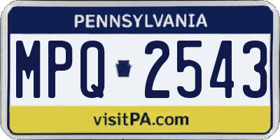 PA license plate MPQ2543