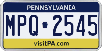PA license plate MPQ2545