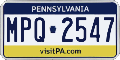 PA license plate MPQ2547