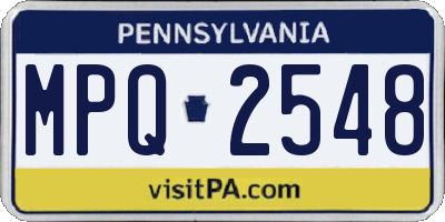 PA license plate MPQ2548