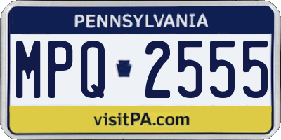 PA license plate MPQ2555