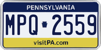 PA license plate MPQ2559