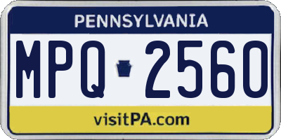 PA license plate MPQ2560