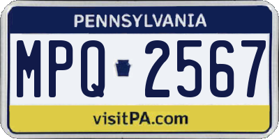 PA license plate MPQ2567