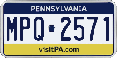 PA license plate MPQ2571