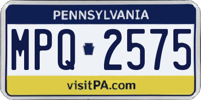 PA license plate MPQ2575