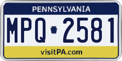 PA license plate MPQ2581