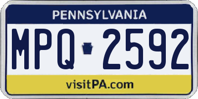 PA license plate MPQ2592