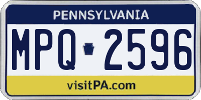 PA license plate MPQ2596