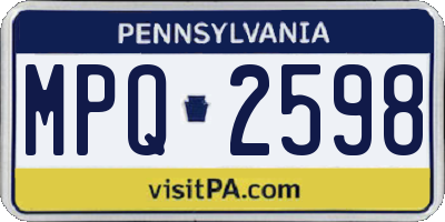 PA license plate MPQ2598