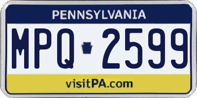 PA license plate MPQ2599