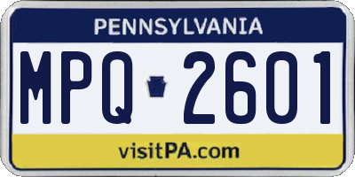 PA license plate MPQ2601