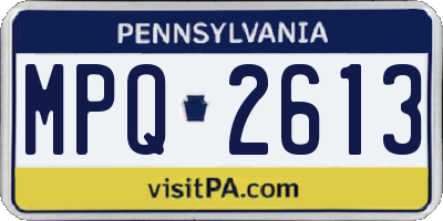 PA license plate MPQ2613