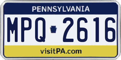 PA license plate MPQ2616