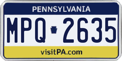 PA license plate MPQ2635