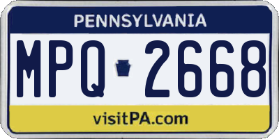 PA license plate MPQ2668