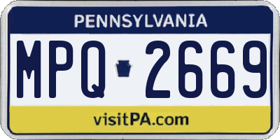 PA license plate MPQ2669