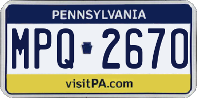 PA license plate MPQ2670