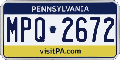 PA license plate MPQ2672