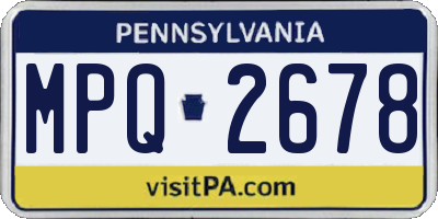 PA license plate MPQ2678