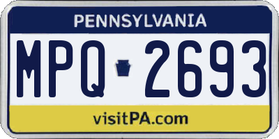 PA license plate MPQ2693
