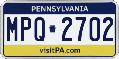 PA license plate MPQ2702