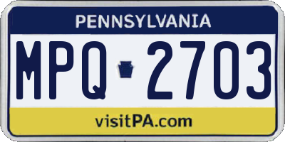 PA license plate MPQ2703