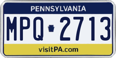 PA license plate MPQ2713
