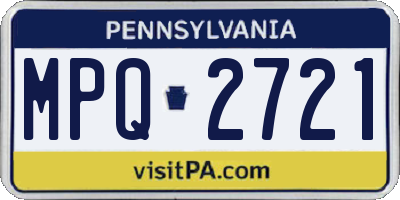 PA license plate MPQ2721