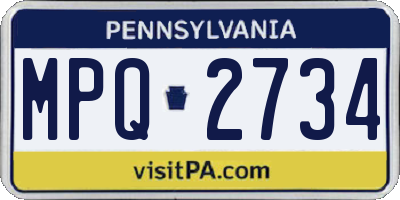 PA license plate MPQ2734