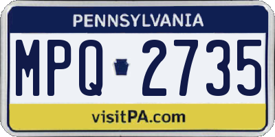 PA license plate MPQ2735