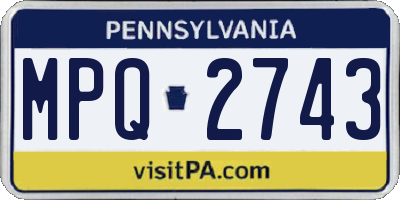 PA license plate MPQ2743