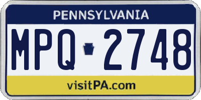 PA license plate MPQ2748