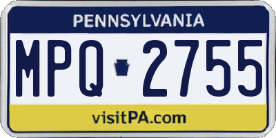 PA license plate MPQ2755