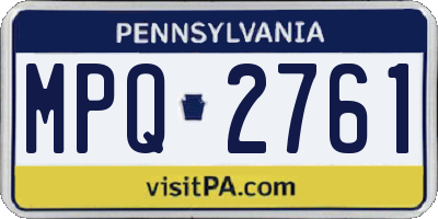 PA license plate MPQ2761