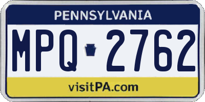PA license plate MPQ2762