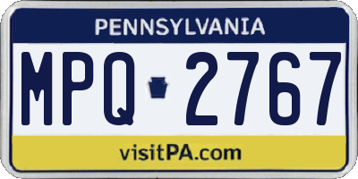 PA license plate MPQ2767