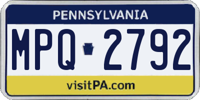 PA license plate MPQ2792