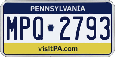 PA license plate MPQ2793