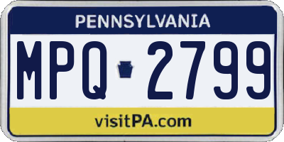 PA license plate MPQ2799