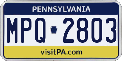 PA license plate MPQ2803