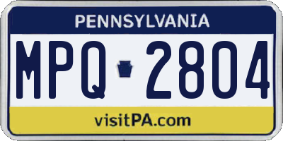 PA license plate MPQ2804