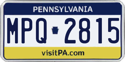 PA license plate MPQ2815