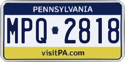 PA license plate MPQ2818