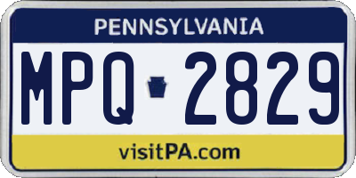 PA license plate MPQ2829